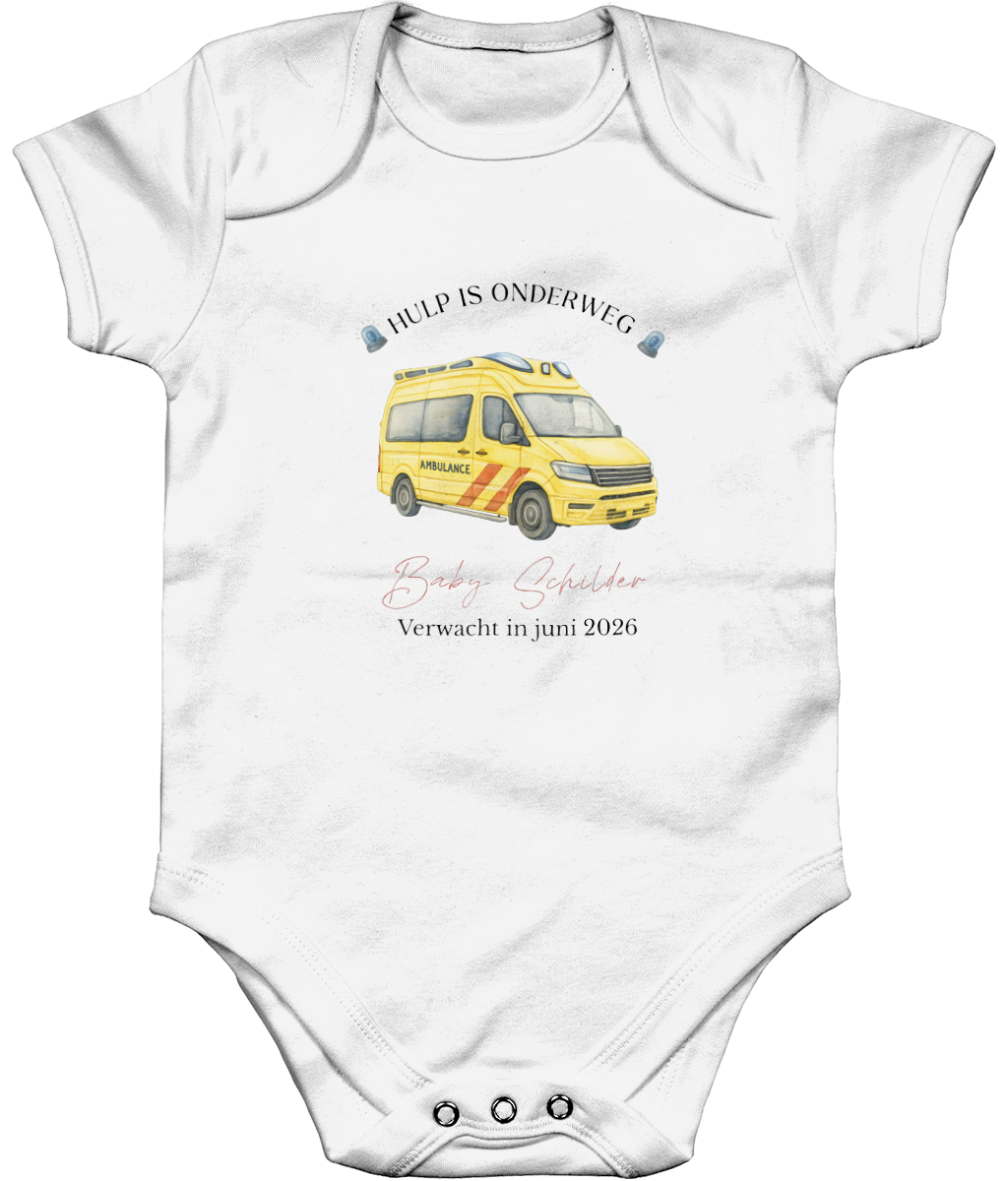 Zwangerschapsaankondiging papa en mama - Ambulance - gepersonaliseerd rompertje