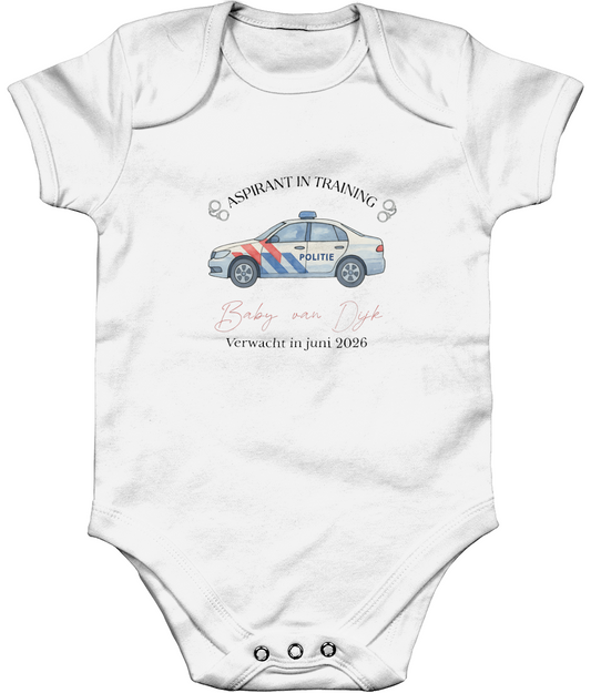 Zwangerschapsaankondiging papa en mama - Politie - gepersonaliseerd rompertje