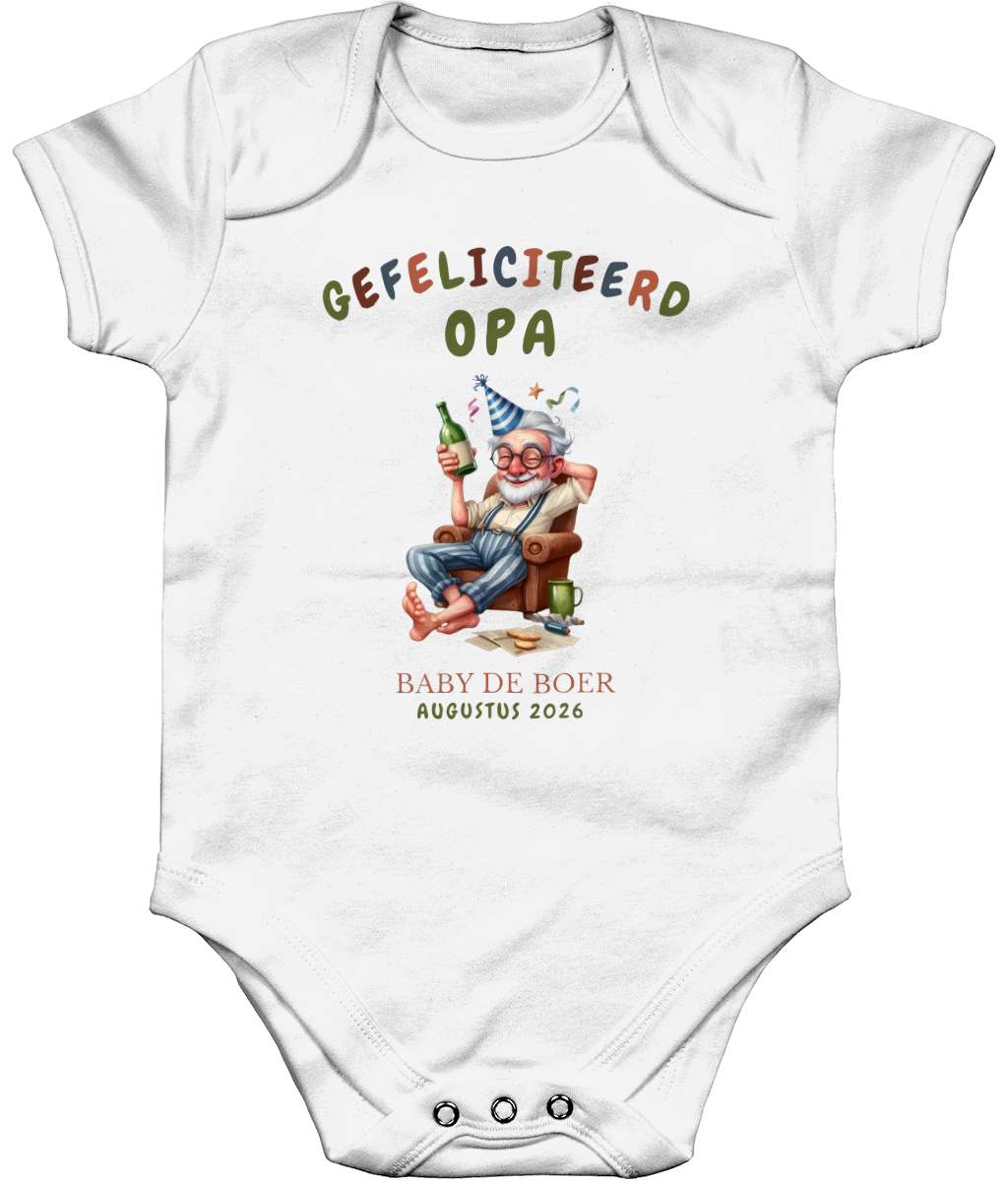 Zwangerschapsaankondiging Opa - Feestje - gepersonaliseerd rompertje