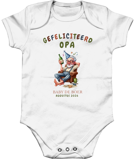 Zwangerschapsaankondiging Opa - Feestje - gepersonaliseerd rompertje