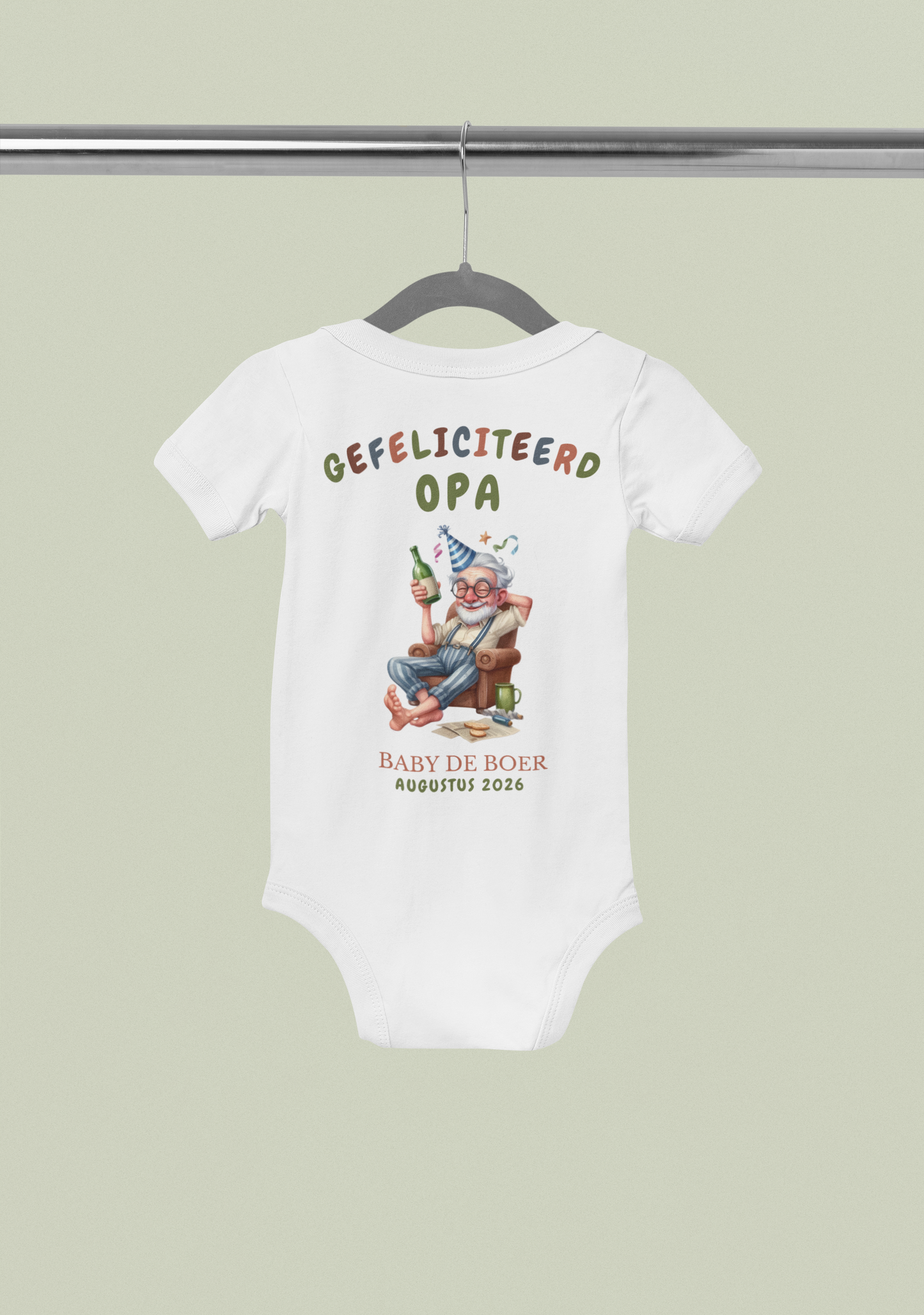 Zwangerschapsaankondiging Opa - Feestje - gepersonaliseerd rompertje