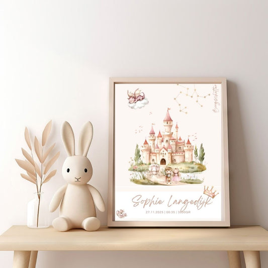 Persoonlijk geboorteposter Sterrenbeeld - Prinses