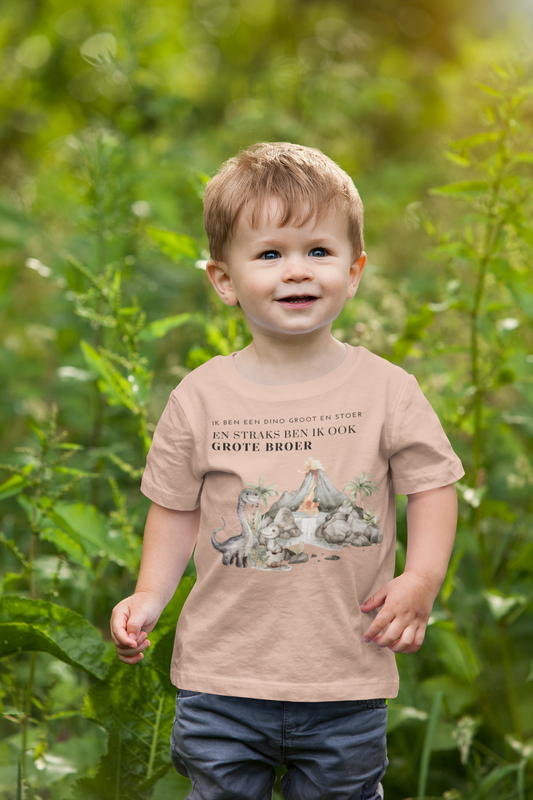 Kinder t-shirt - Ik ben een dino - Zwangerschapsaankondiging - 3 tot 8 jaar