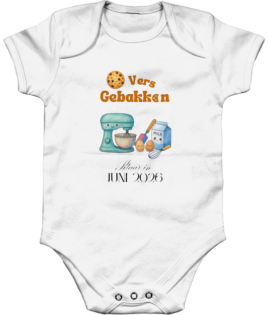 Zwangerschapsaankondiging papa en mama - versgebakken - gepersonaliseerd rompertje
