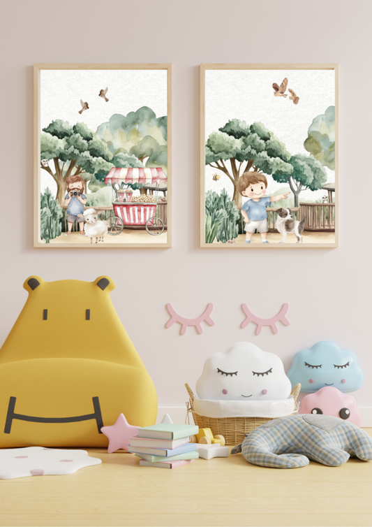 Poster dierentuin - man met fototoestel