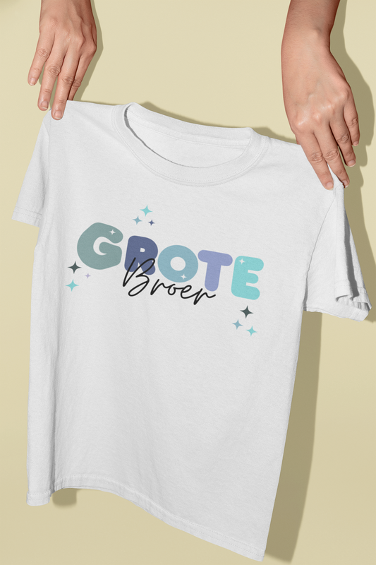T-shirt - Zwangerschapsaankondiging Grote broer- Blauwe letters - 3 tot 8 jaar