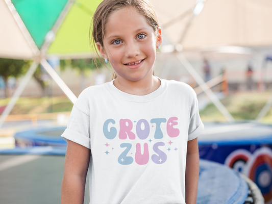 T-shirt - Paarse bol letters - Zwangerschapsaankondiging grote zus - 12 maanden tot 3 jaar