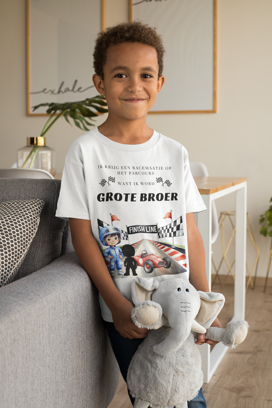 T-shirt - Ik krijg een racemaatje - Zwangerschapsaankondiging grote broer - 3 tot 8 jaar