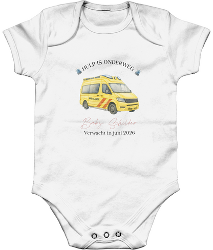 Zwangerschapsaankondiging papa en mama - Ambulance - gepersonaliseerd rompertje