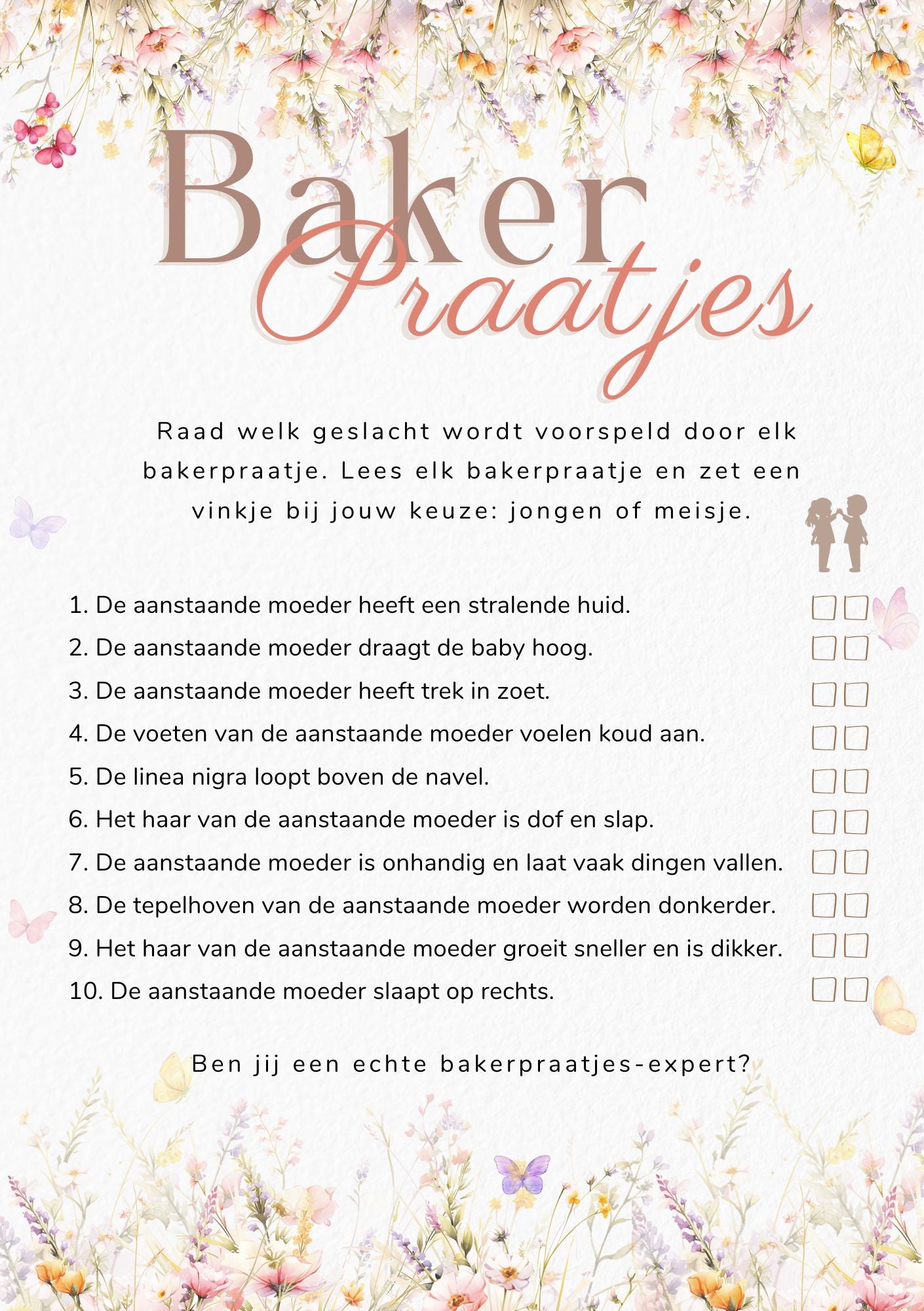 Pakket Babyshower Spellen 20x