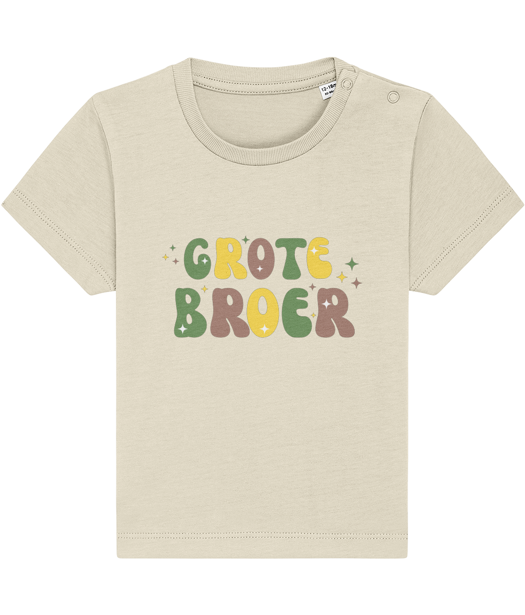 T-shirt -  Zwangerschapsaankondiging grote broer - Groene letters - 12 maanden tot 3 jaar