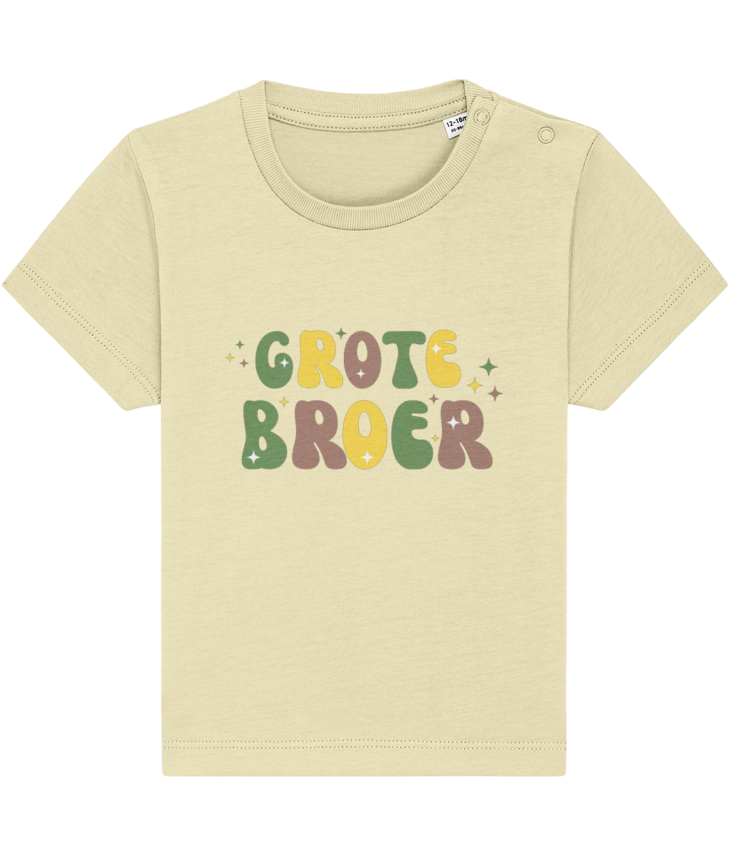 T-shirt -  Zwangerschapsaankondiging grote broer - Groene letters - 12 maanden tot 3 jaar