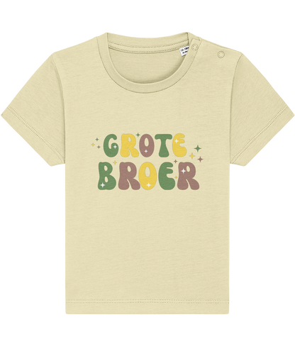 T-shirt -  Zwangerschapsaankondiging grote broer - Groene letters - 12 maanden tot 3 jaar