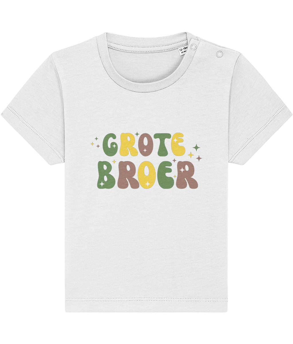 T-shirt -  Zwangerschapsaankondiging grote broer - Groene letters - 12 maanden tot 3 jaar