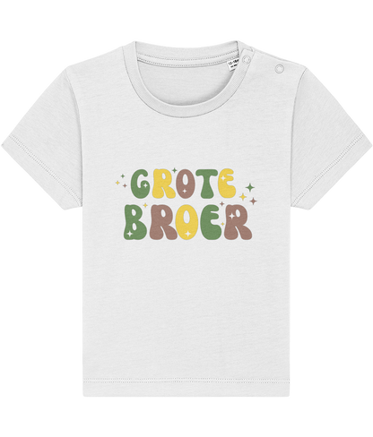 T-shirt -  Zwangerschapsaankondiging grote broer - Groene letters - 12 maanden tot 3 jaar