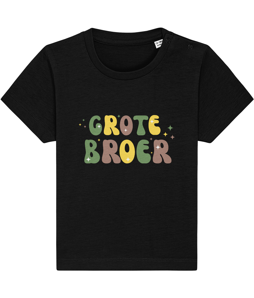 T-shirt -  Zwangerschapsaankondiging grote broer - Groene letters - 12 maanden tot 3 jaar