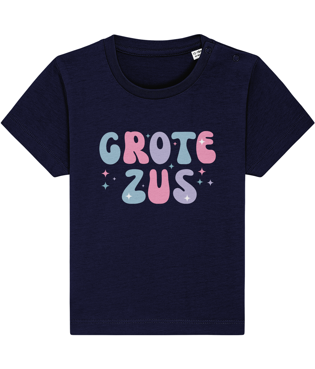T-shirt - Paarse bol letters - Zwangerschapsaankondiging grote zus - 12 maanden tot 3 jaar