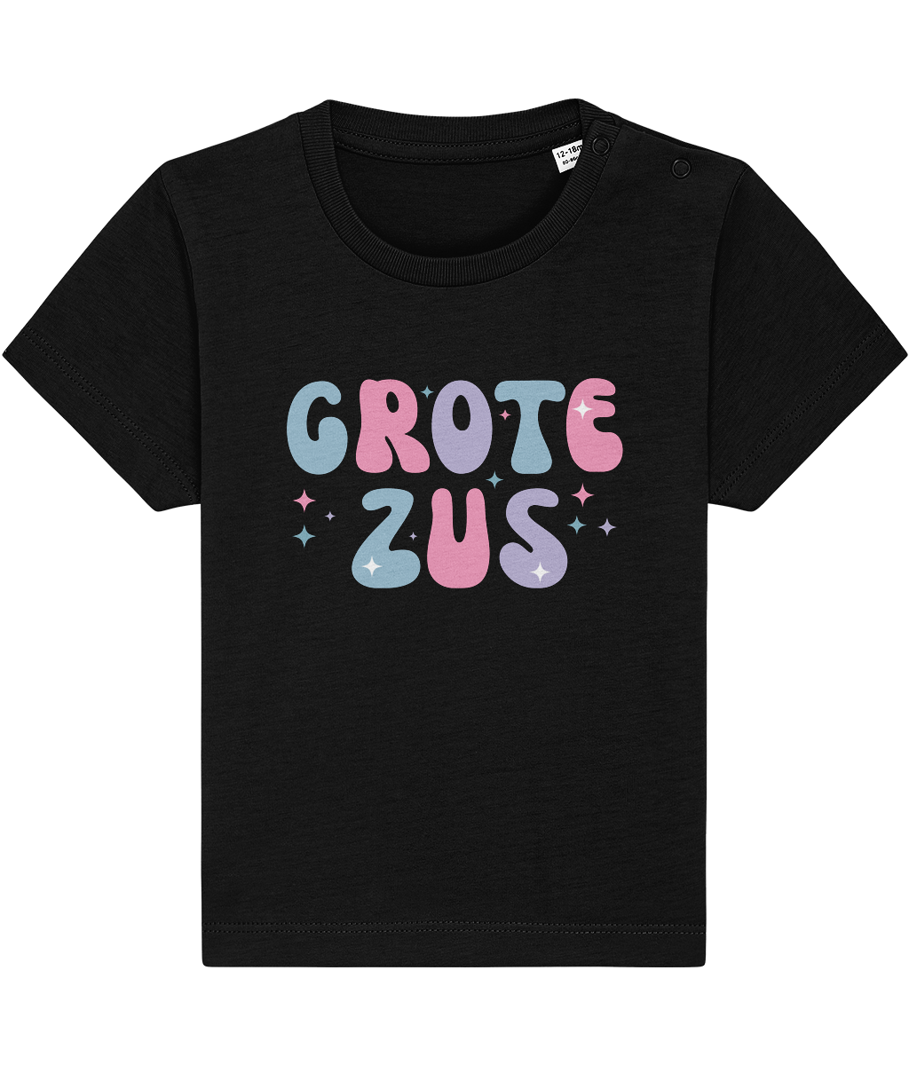 T-shirt - Paarse bol letters - Zwangerschapsaankondiging grote zus - 12 maanden tot 3 jaar