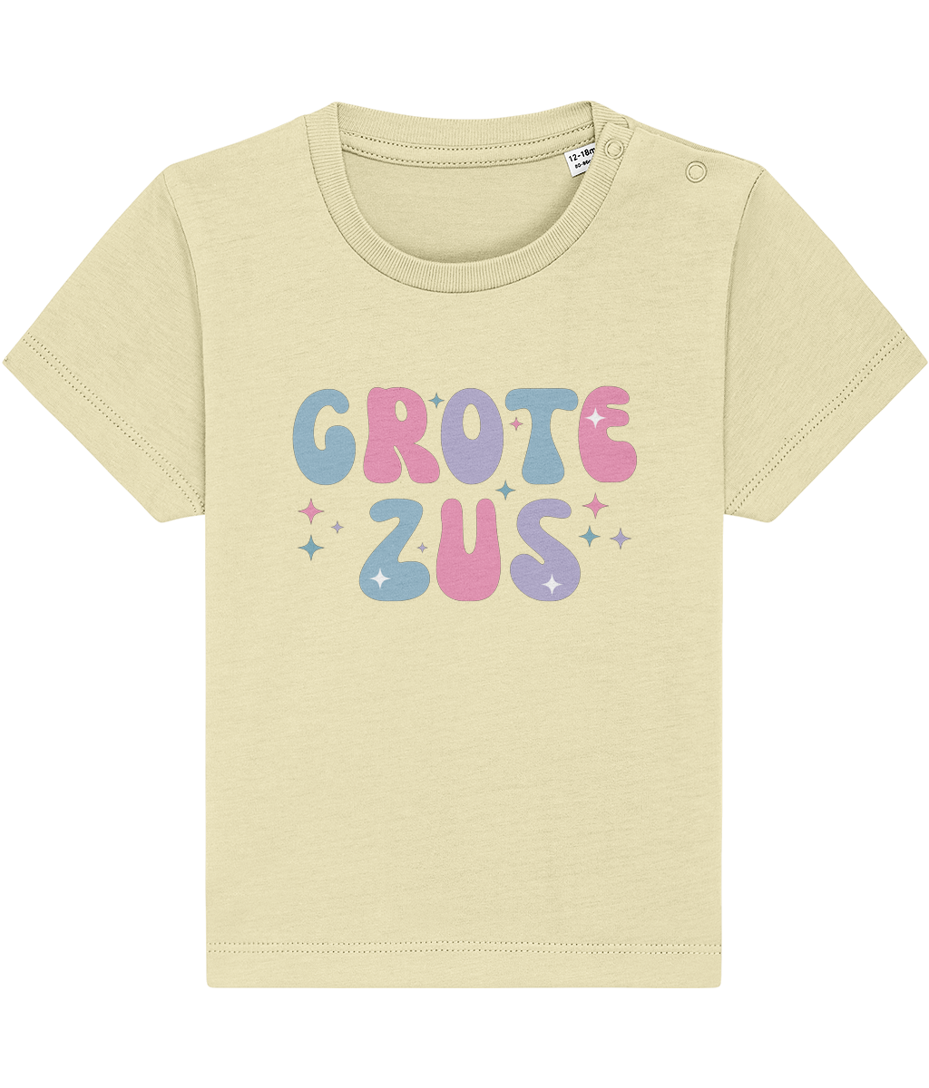 T-shirt - Paarse bol letters - Zwangerschapsaankondiging grote zus - 12 maanden tot 3 jaar