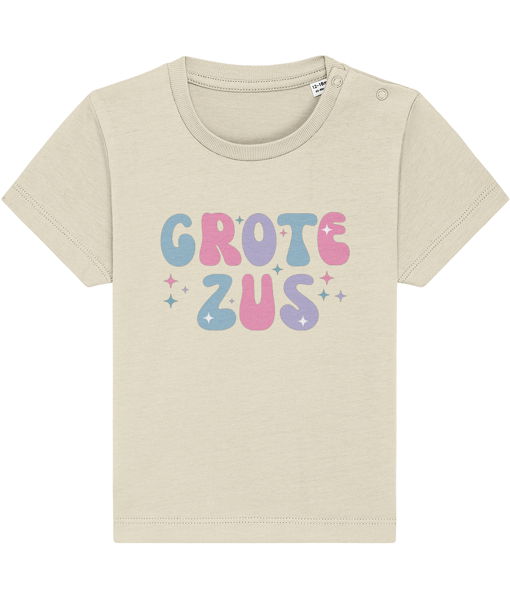 T-shirt - Paarse bol letters - Zwangerschapsaankondiging grote zus - 12 maanden tot 3 jaar