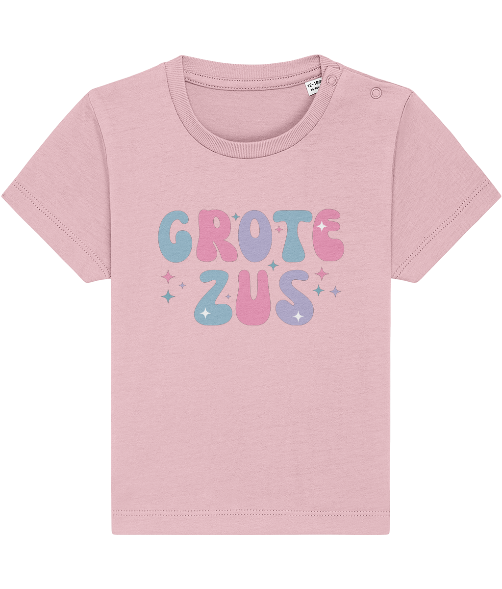 T-shirt - Paarse bol letters - Zwangerschapsaankondiging grote zus - 12 maanden tot 3 jaar