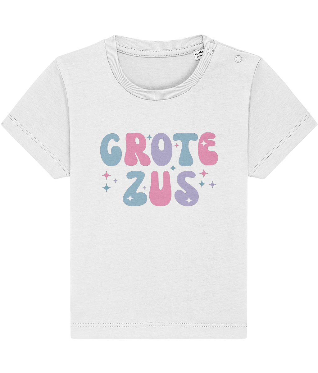T-shirt - Paarse bol letters - Zwangerschapsaankondiging grote zus - 12 maanden tot 3 jaar