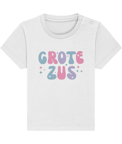 T-shirt - Paarse bol letters - Zwangerschapsaankondiging grote zus - 12 maanden tot 3 jaar