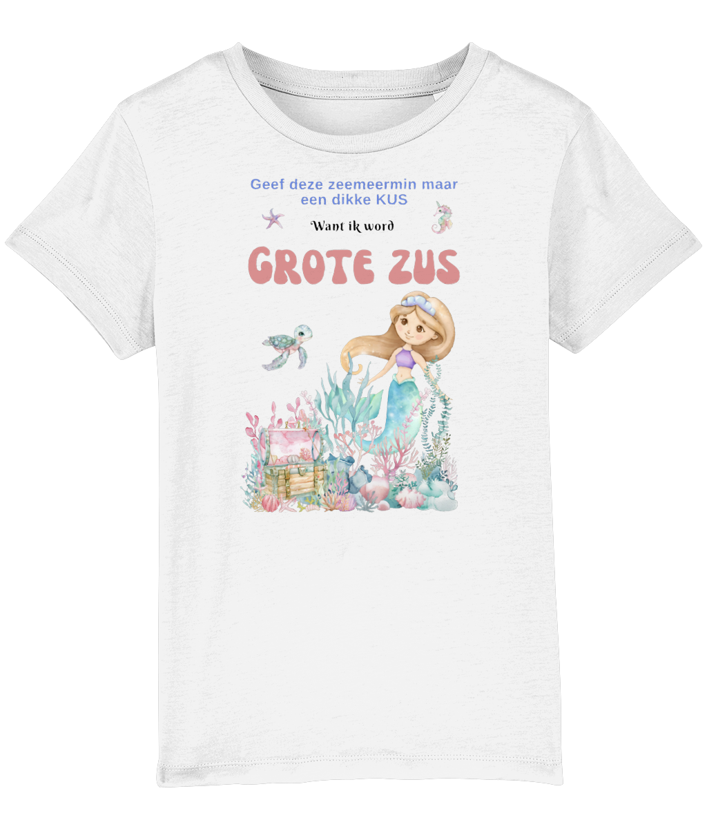 T-shirt - Zeemeermin - Zwangerschapsaankondiging grote zus - 3 tot 8 jaar