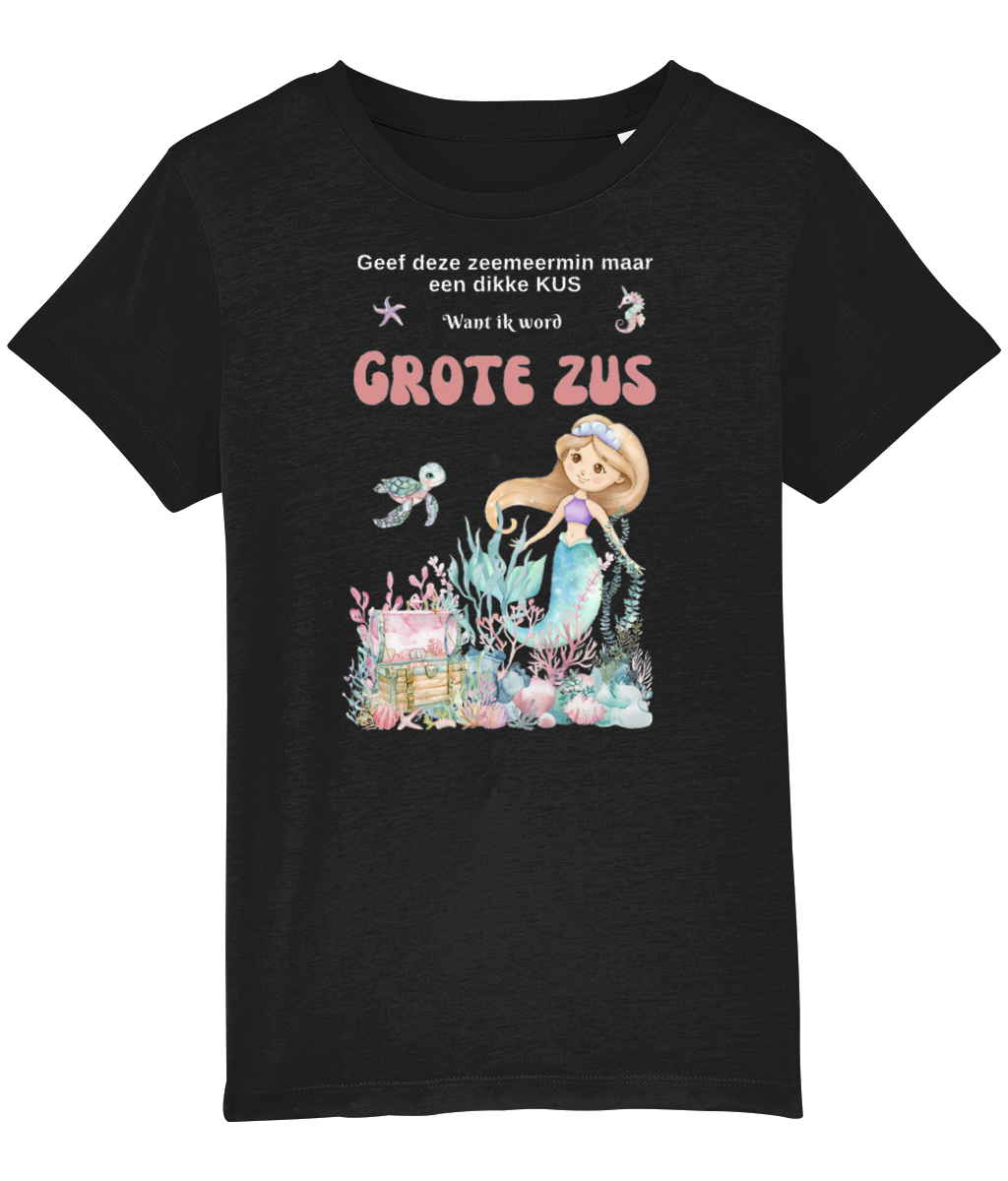 T-shirt - Zeemeermin - Zwangerschapsaankondiging grote zus - 3 tot 8 jaar