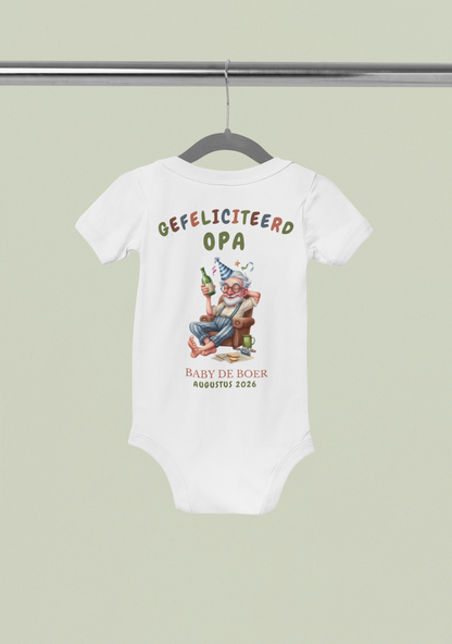Zwangerschapsaankondiging Opa - Feestje - gepersonaliseerd rompertje