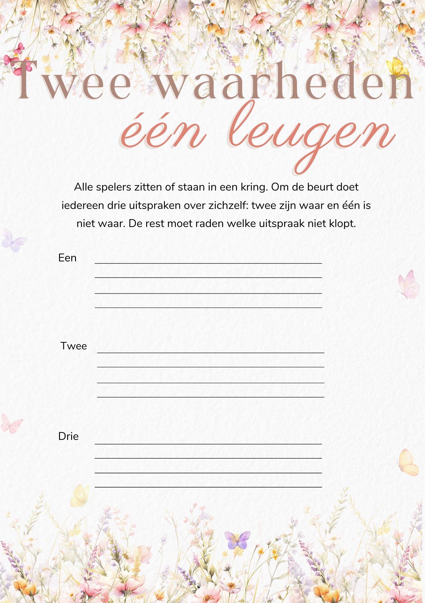 Pakket Babyshower Spellen 20x