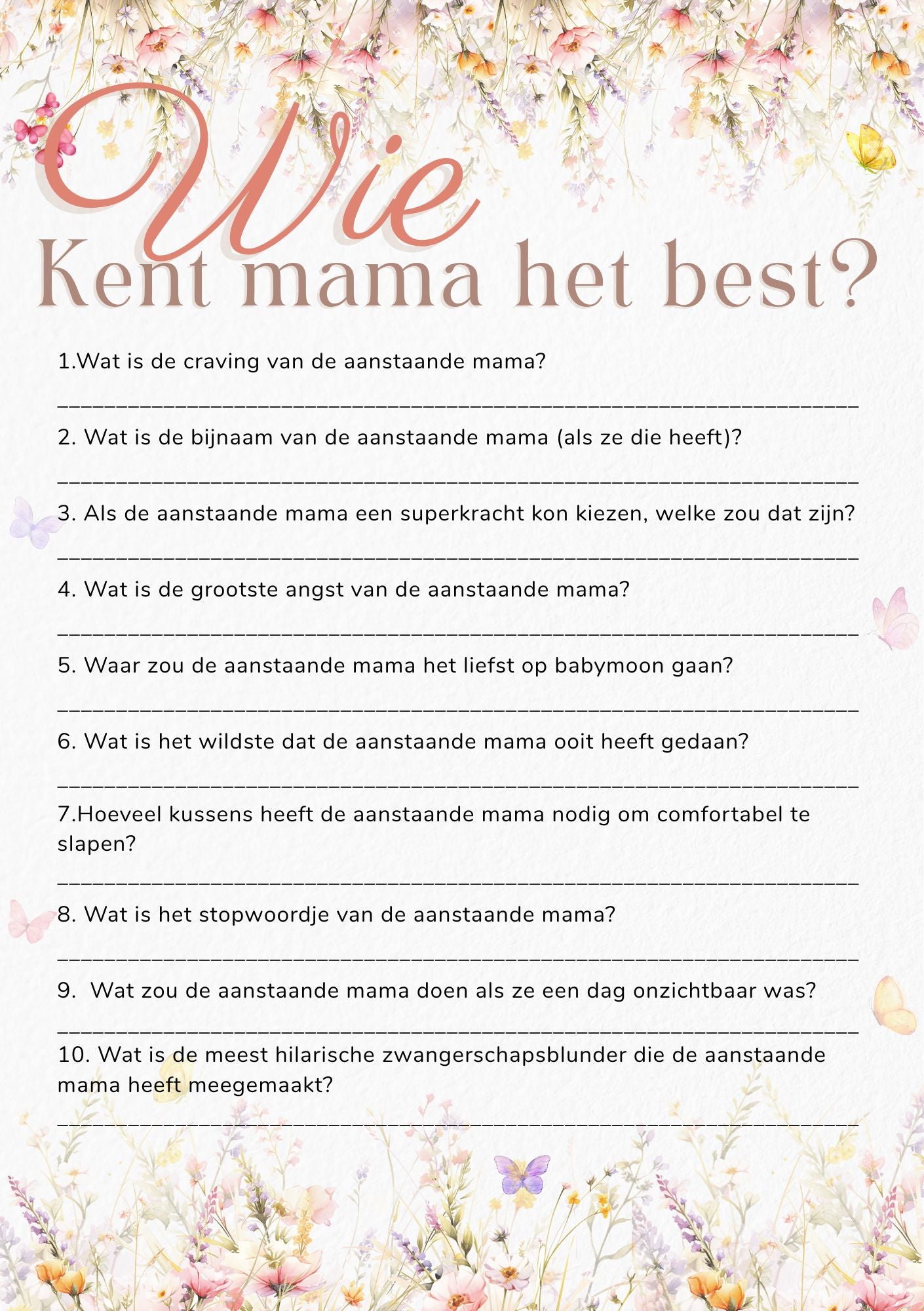 Pakket Babyshower Spellen 20x