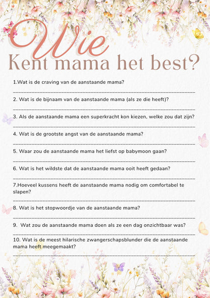 Pakket Babyshower Spellen 20x