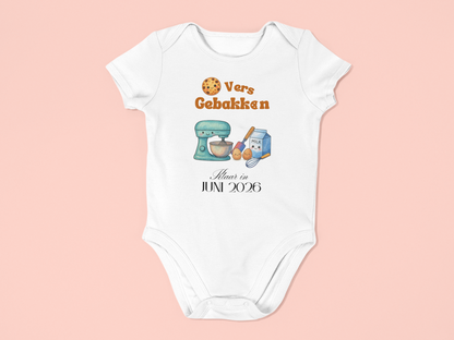 Zwangerschapsaankondiging papa en mama - versgebakken - gepersonaliseerd rompertje