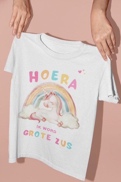 T-shirt - Unicorn - Zwangerschapsaankondiging grote zus - 12 maanden tot 3 jaar